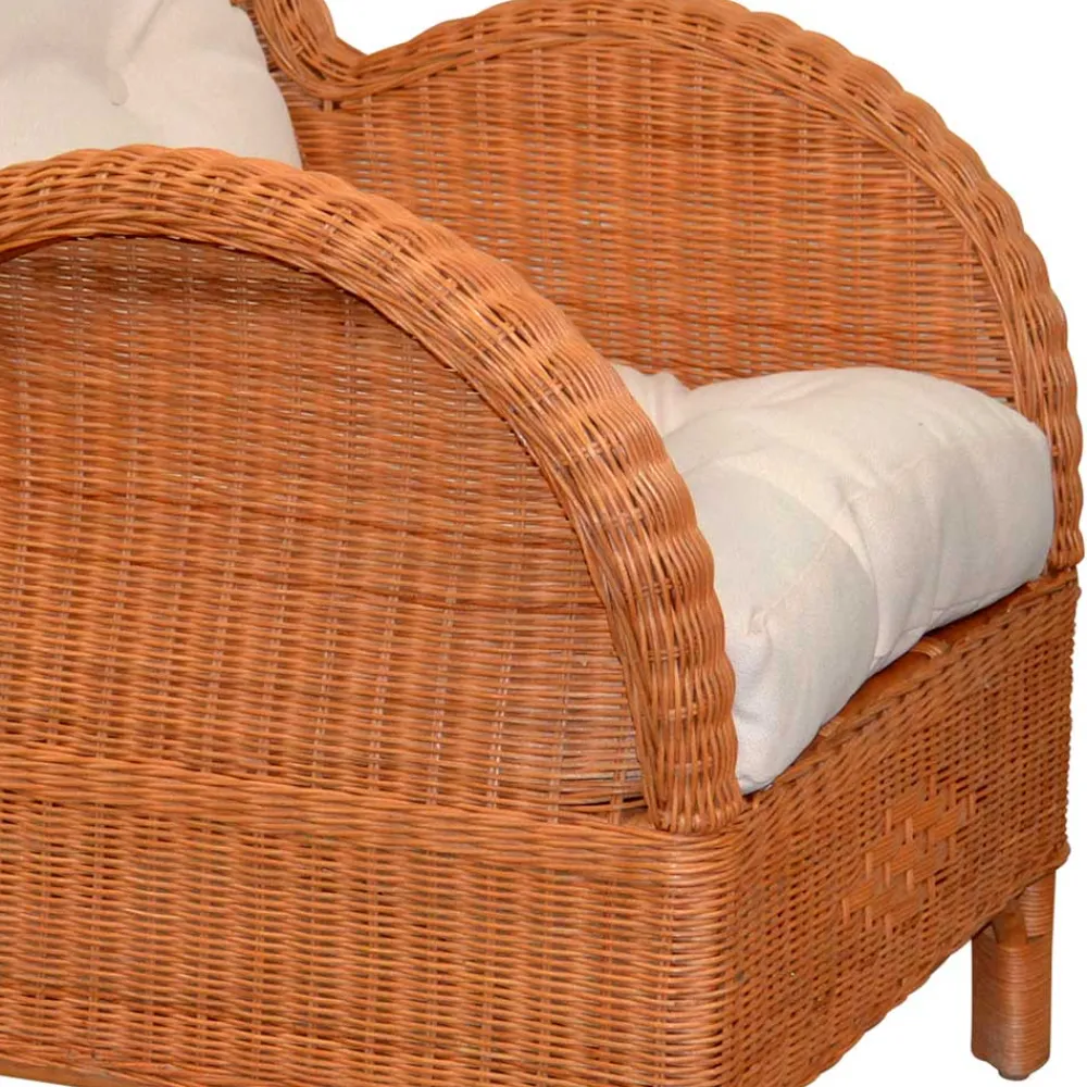 Wohnen Rattanmöbel*Landhaus Rattansessel in Honigfarben - Fono