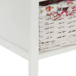 Wohnen Weiße Möbel|Naturholzmöbel*Landhaus Regal mit drei Körben - Migorys