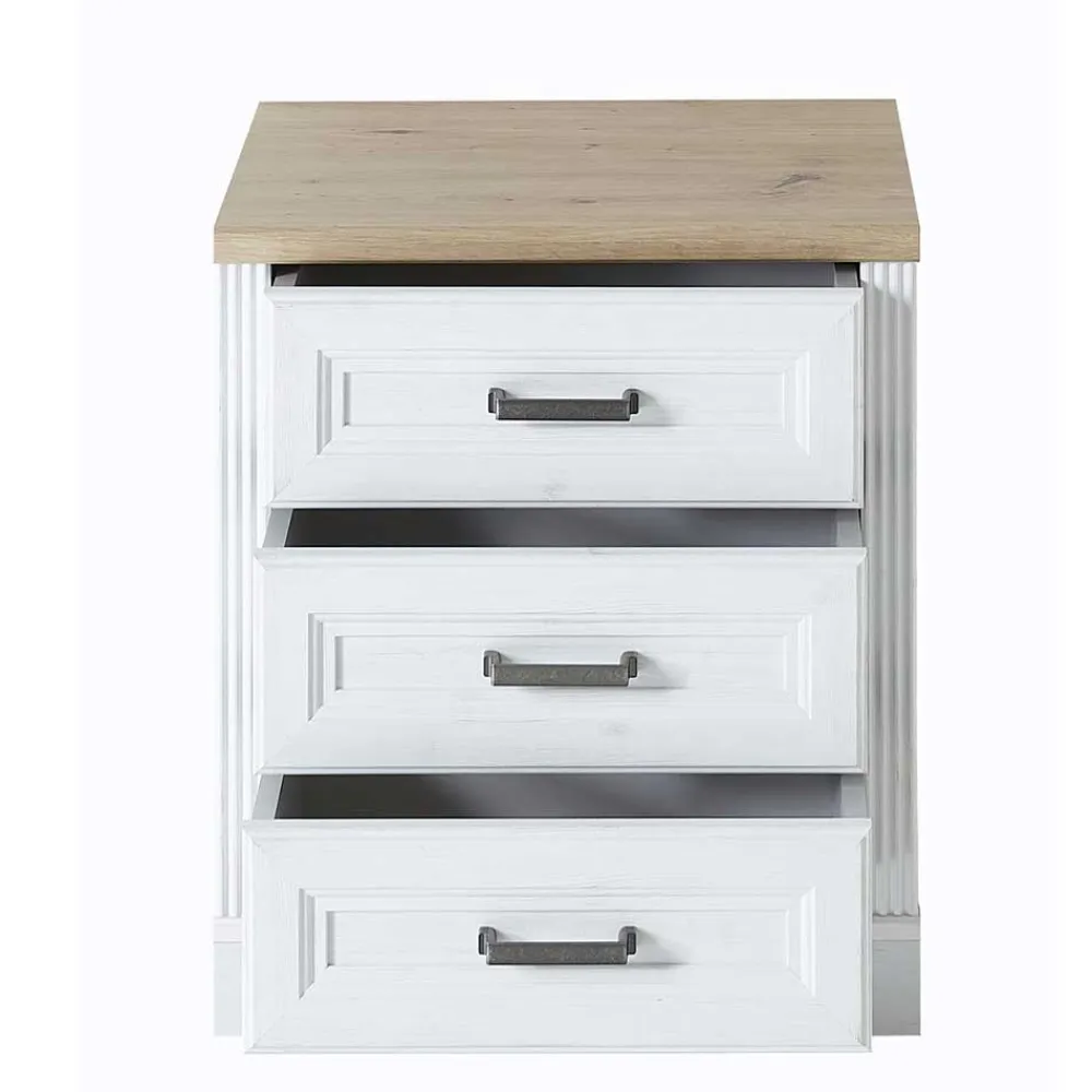 Wohnen Rollcontainer*Landhaus Rollcontainer mit drei Schubladen - Mehady