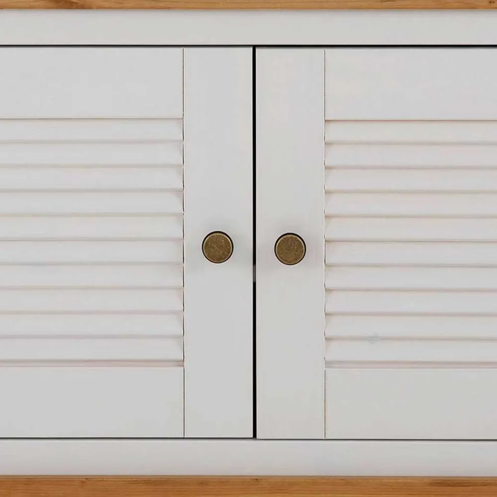 Wohnen Küchenbänke|Sitzbank*Landhaus Schuhbank in Weiß & Honig - Axdonira