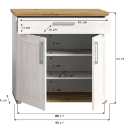 Wohnen Schuhschränke*Landhaus Schuhkommode in Holzoptik Lärche Weiß - Tocella