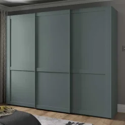 Wohnen Landhaus Schwebetüren-Schrank in Graugrün - Rajavo