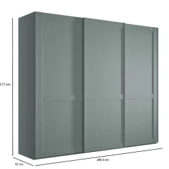 Wohnen Landhaus Schwebetüren-Schrank in Graugrün - Rajavo