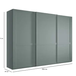 Wohnen Landhaus Schwebetüren-Schrank in Graugrün - Rajavo