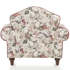 Wohnen Landhaus Sessel und Hocker Set - Baonga (zweiteilig)