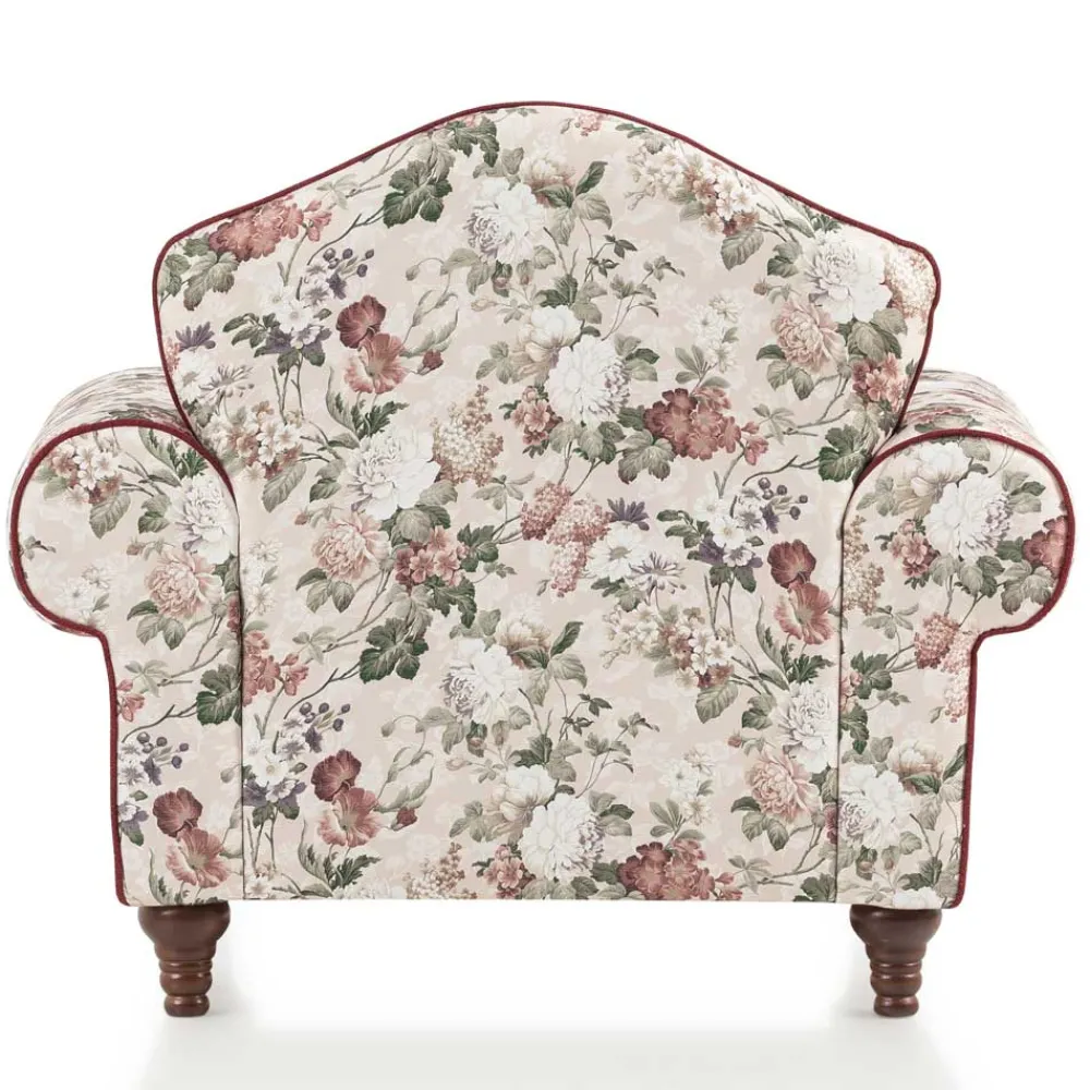 Wohnen Landhaus Sessel und Hocker Set - Baonga (zweiteilig)