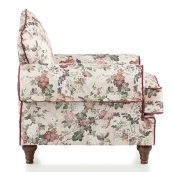 Wohnen Landhaus Sessel und Hocker Set - Baonga (zweiteilig)