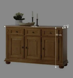 Wohnen Sideboards & Kommoden|Wohnzimmerschränke*Landhaus Sideboard Terezza aus Fichte Massivholz
