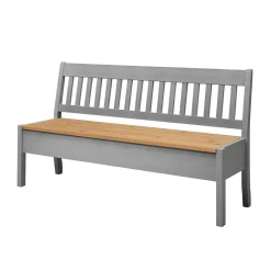 Wohnen Küchenbänke|Esszimmerbänke*Landhaus Sitzbank in Grau mit Natur - Ziamora