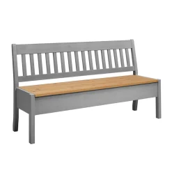 Wohnen Küchenbänke|Esszimmerbänke*Landhaus Sitzbank in Grau mit Natur - Ziamora