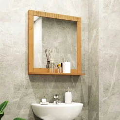 Wohnen Spiegel|Flurspiegel*Landhaus Spiegel mit Ablage & Holzrahmen - Vlarenzo