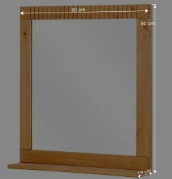 Wohnen Spiegel|Flurspiegel*Landhaus Spiegel mit Ablage & Holzrahmen - Vlarenzo