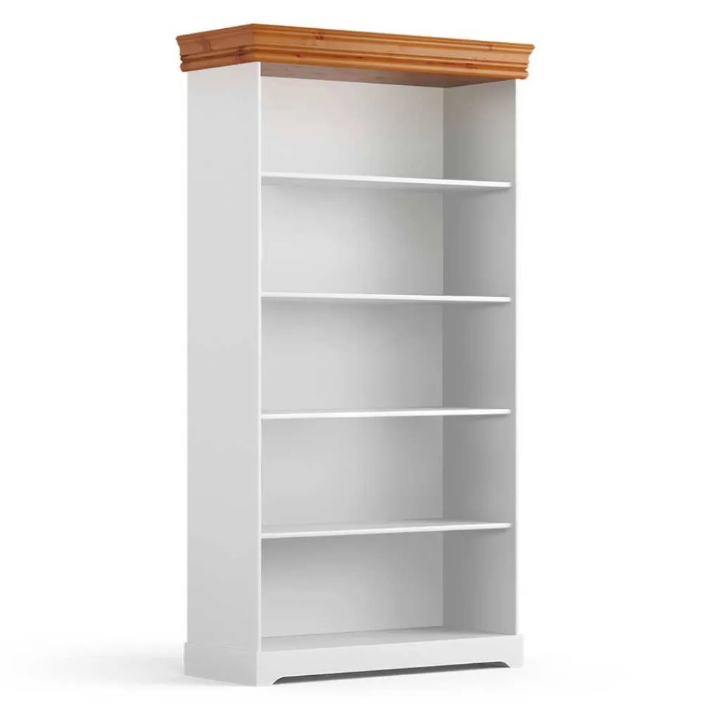 Wohnen Landhaus Standregal in Weiß und Kiefer - Varicano