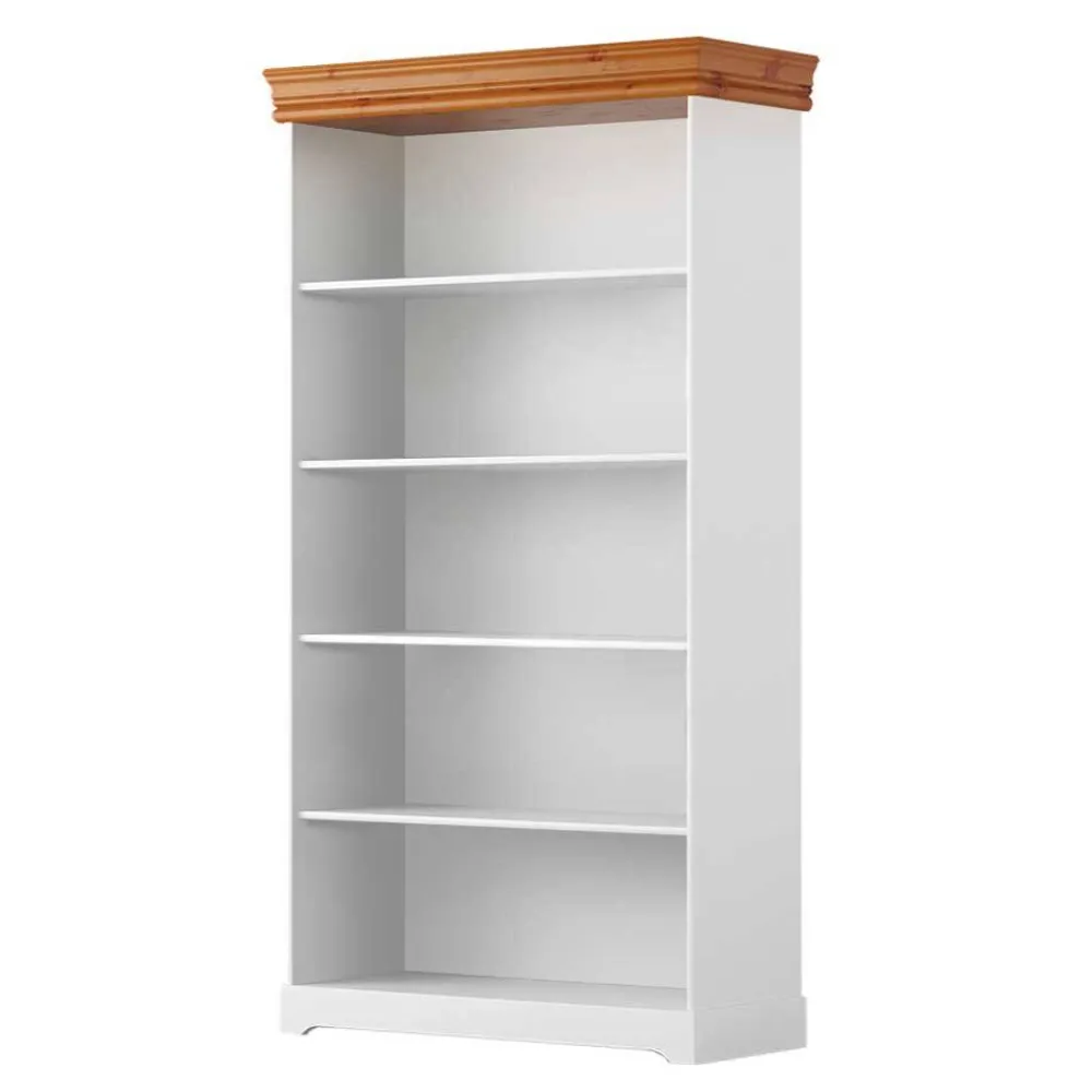 Wohnen Landhaus Standregal in Weiß und Kiefer - Varicano