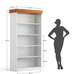 Wohnen Landhaus Standregal in Weiß und Kiefer - Varicano