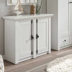 Wohnen Landhausmöbel|Küchenschränke*Landhaus Türen-Kommode in Weiß - Chelles