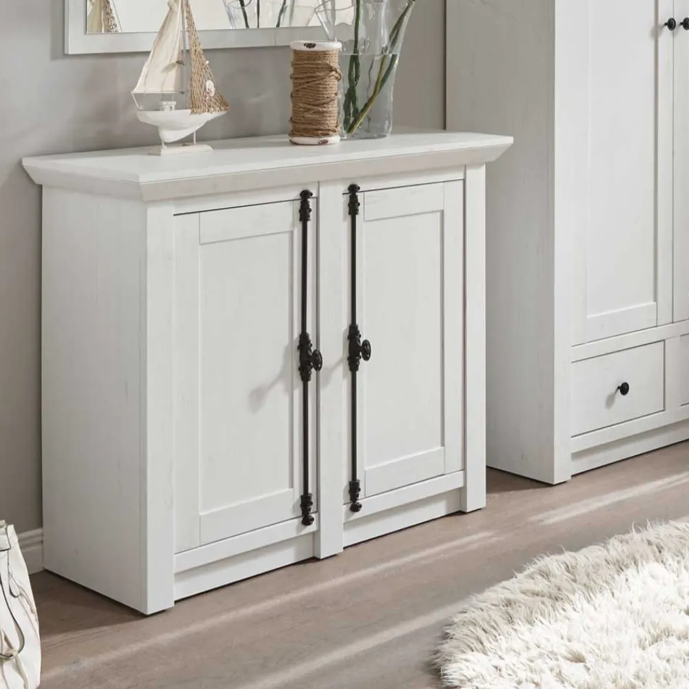 Wohnen Landhausmöbel|Küchenschränke*Landhaus Türen-Kommode in Weiß - Chelles