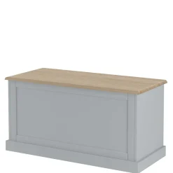 Wohnen Sitztruhen*Landhaus Truhe in Grau mit Eiche - Rino