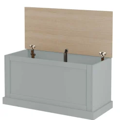 Wohnen Sitztruhen*Landhaus Truhe in Grau mit Eiche - Rino