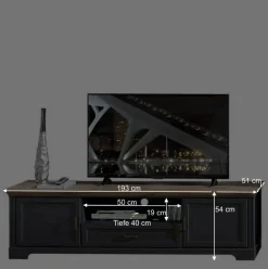 Wohnen Wohnzimmer Komplett*Landhaus TV Bank & Wandregal zweifarbig - Thumbs (zweiteilig)