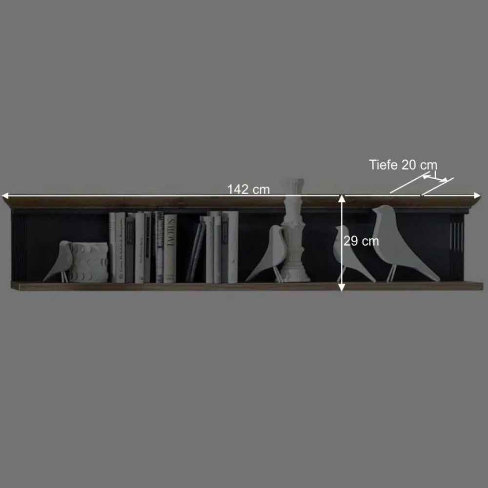 Wohnen Wohnzimmer Komplett*Landhaus TV Bank & Wandregal zweifarbig - Thumbs (zweiteilig)