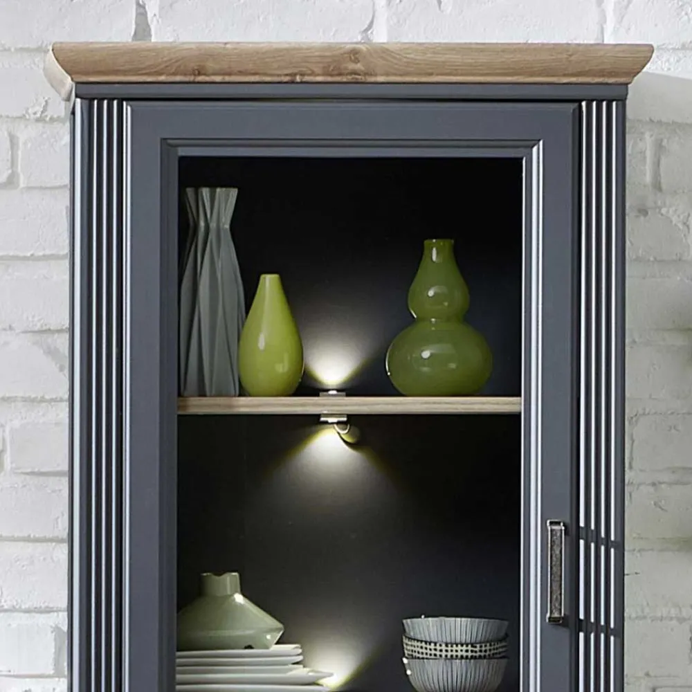 Wohnen Wohnzimmerschränke|Wohnwände*Landhaus TV Lowboard & Standvitrine - Thumbs (zweiteilig)