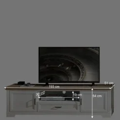 Wohnen Landhaus TV Lowboard & Wandregal Set - Sinolita (zweiteilig)