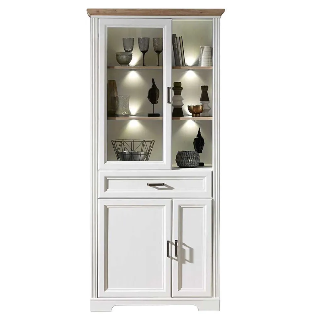 Wohnen Wohnwände|Wohnwand*Landhaus TV Wohnkombination mit LED - Sinolita (dreiteilig)