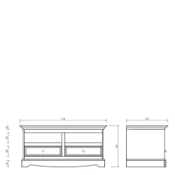 Wohnen Landhaus TV-Board lackiert in Weiß - Indico