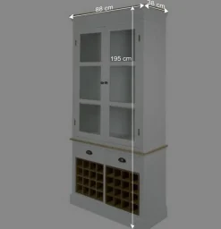 Wohnen Weiße Möbel|Naturholzmöbel*Landhaus Vitrine Calavon in Weiß