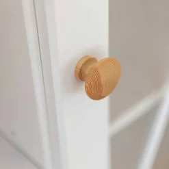 Wohnen Landhaus Vitrine in Weiß & Kiefer Natur - Saluts