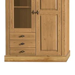 Wohnen Esszimmer-Vitrinen*Landhaus Vitrine Piatra in Kiefer Natur gelaugt