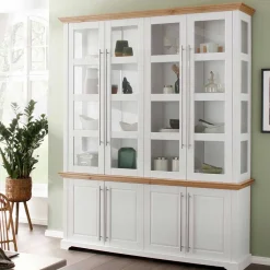 Wohnen Wohnzimmerschränke|Schränke*Landhaus Vitrinenschrank mit acht Türen - Eyzaco