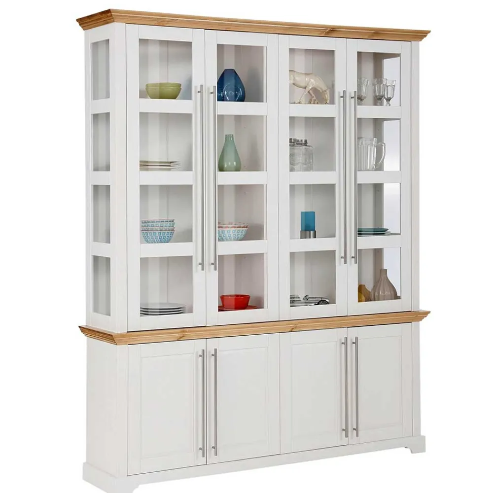 Wohnen Wohnzimmerschränke|Schränke*Landhaus Vitrinenschrank mit acht Türen - Eyzaco
