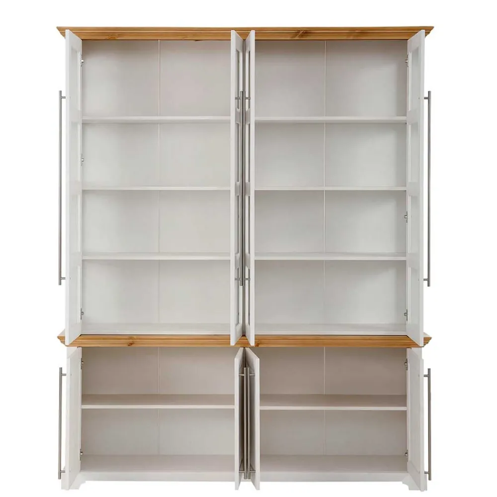 Wohnen Wohnzimmerschränke|Schränke*Landhaus Vitrinenschrank mit acht Türen - Eyzaco