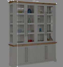 Wohnen Wohnzimmerschränke|Schränke*Landhaus Vitrinenschrank mit acht Türen - Eyzaco