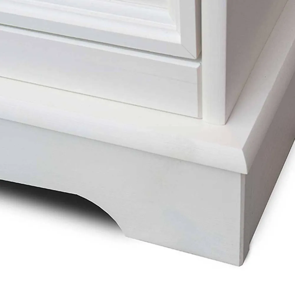 Wohnen Esszimmer-Vitrinen|Vitrinen*Landhaus Vitrinenschrank in Weiß mit Nussbaum - Manipur