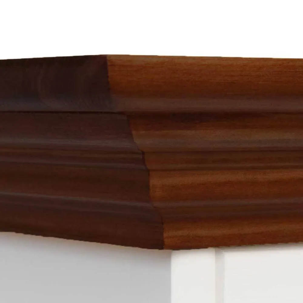 Wohnen Esszimmer-Vitrinen|Vitrinen*Landhaus Vitrinenschrank in Weiß mit Nussbaum - Manipur