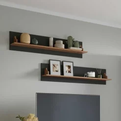 Wohnen Landhaus Wandboard in Grau und Kiefer - Eromsia (2er Set)