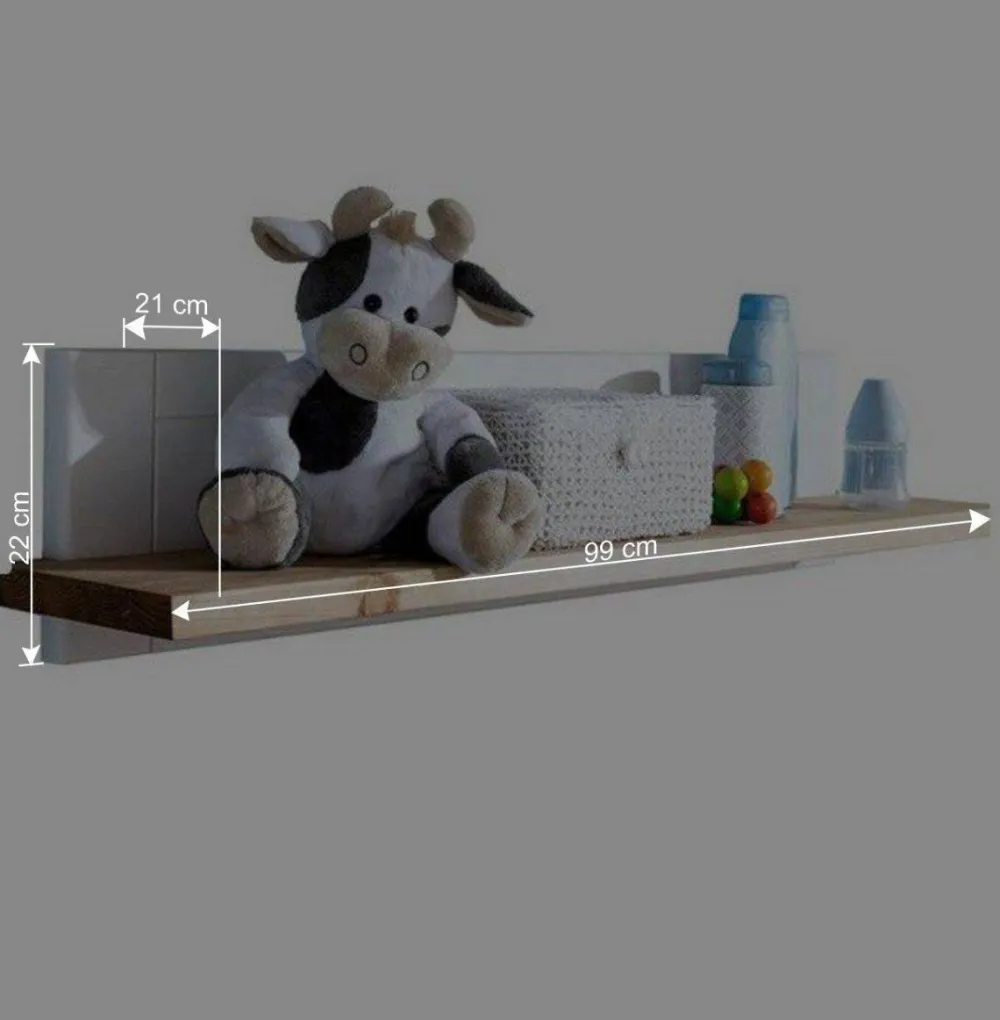 Kinder Wohnen Landhaus Wandboard in Weiß & Eichefarben - Envicron