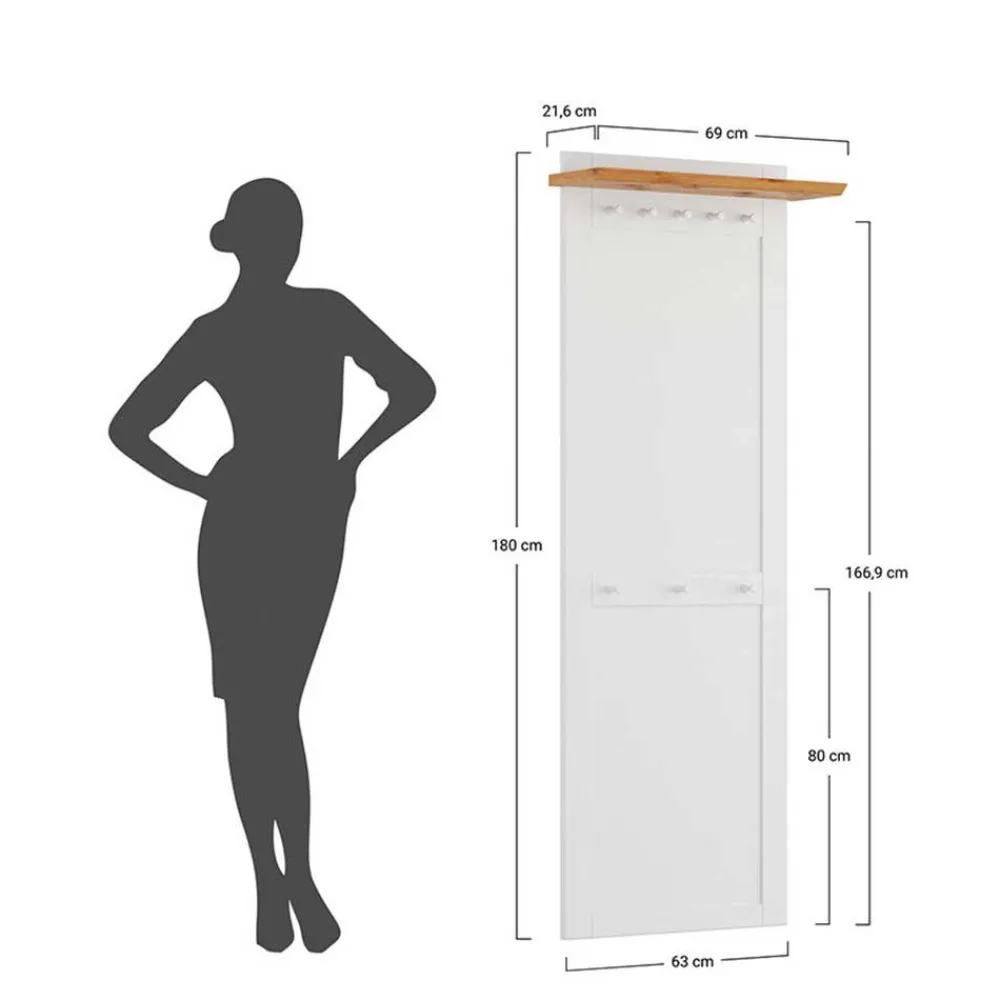 Wohnen Landhaus Wandgarderobe aus Kiefer - Saluts