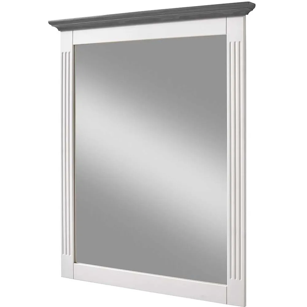 Wohnen Spiegel|Flurspiegel*Landhaus Wandspiegel in Weiß & Grau - Caneon