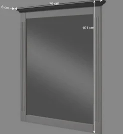 Wohnen Spiegel|Flurspiegel*Landhaus Wandspiegel in Weiß & Grau - Caneon