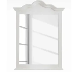 Wohnen Glasmöbel|Spiegel*Landhaus Wandspiegel in Weiß Laburita Holzrahmen Kiefer