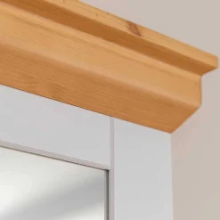 Wohnen Landhaus Wandspiegel mit Kiefernholz Rahmen - Saluts