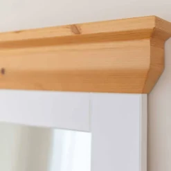 Wohnen Landhaus Wandspiegel mit Kiefernholz Rahmen - Saluts