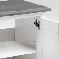 Wohnen Landhaus Waschtischunterschrank in Weiß & Grau - Mirandesca