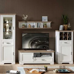 Wohnen Wohnwände|Wohnwand*Landhaus Wohnmöbel Set - Sinolita (vierteilig)