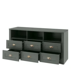 Wohnen Landhaus Wohnwand in Dunkelgrün - Niestov (vierteilig)