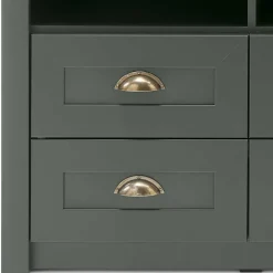 Wohnen Landhaus Wohnwand in Dunkelgrün - Niestov (vierteilig)